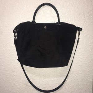 Long Champ leather and nylon tote bag